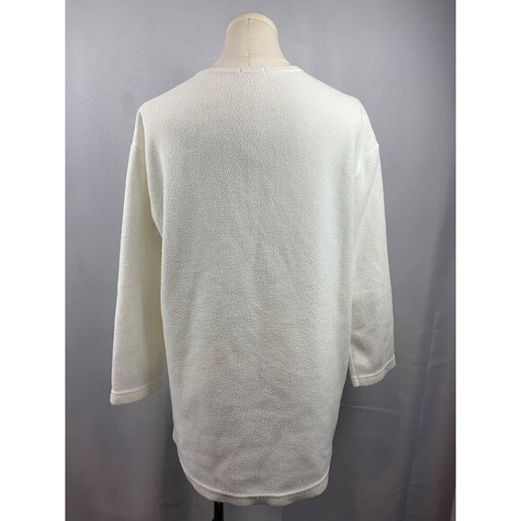 Vintage Terry Town by Bill Blass White Textured Pullover Sweatshirt S - Picture 4 of 6